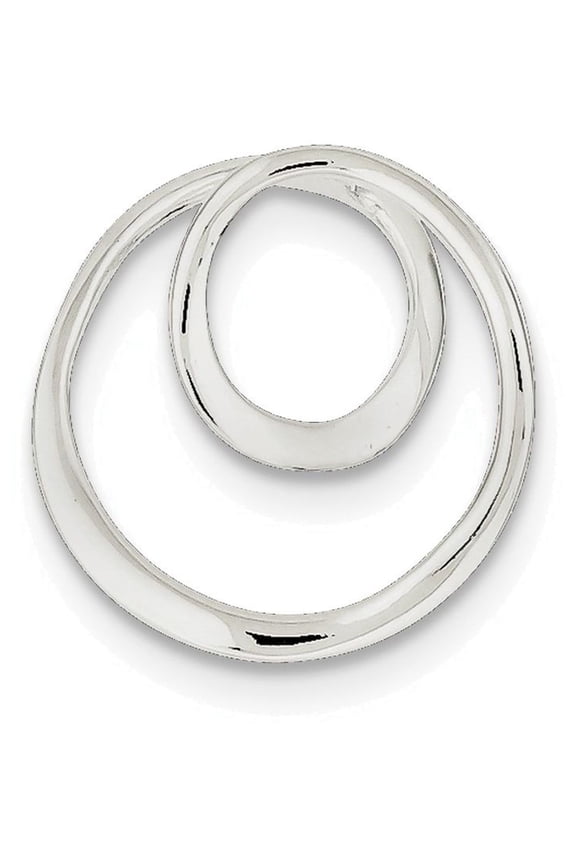 925 Sterling Silver Solid No bail Polished Circle Pendant Necklace 22x20mm Wide Pendant for Women