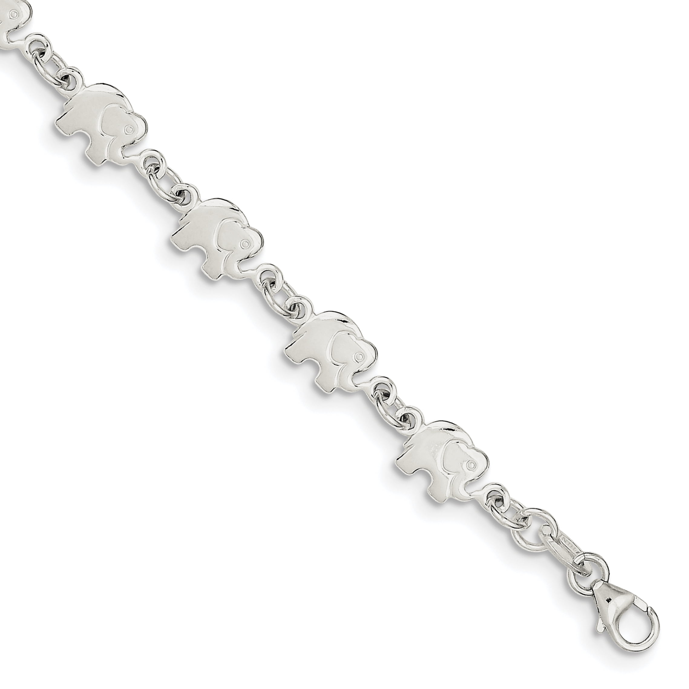 FJC Finejewelers Sterling Silver Polished Elephant Bracelet Female Adult