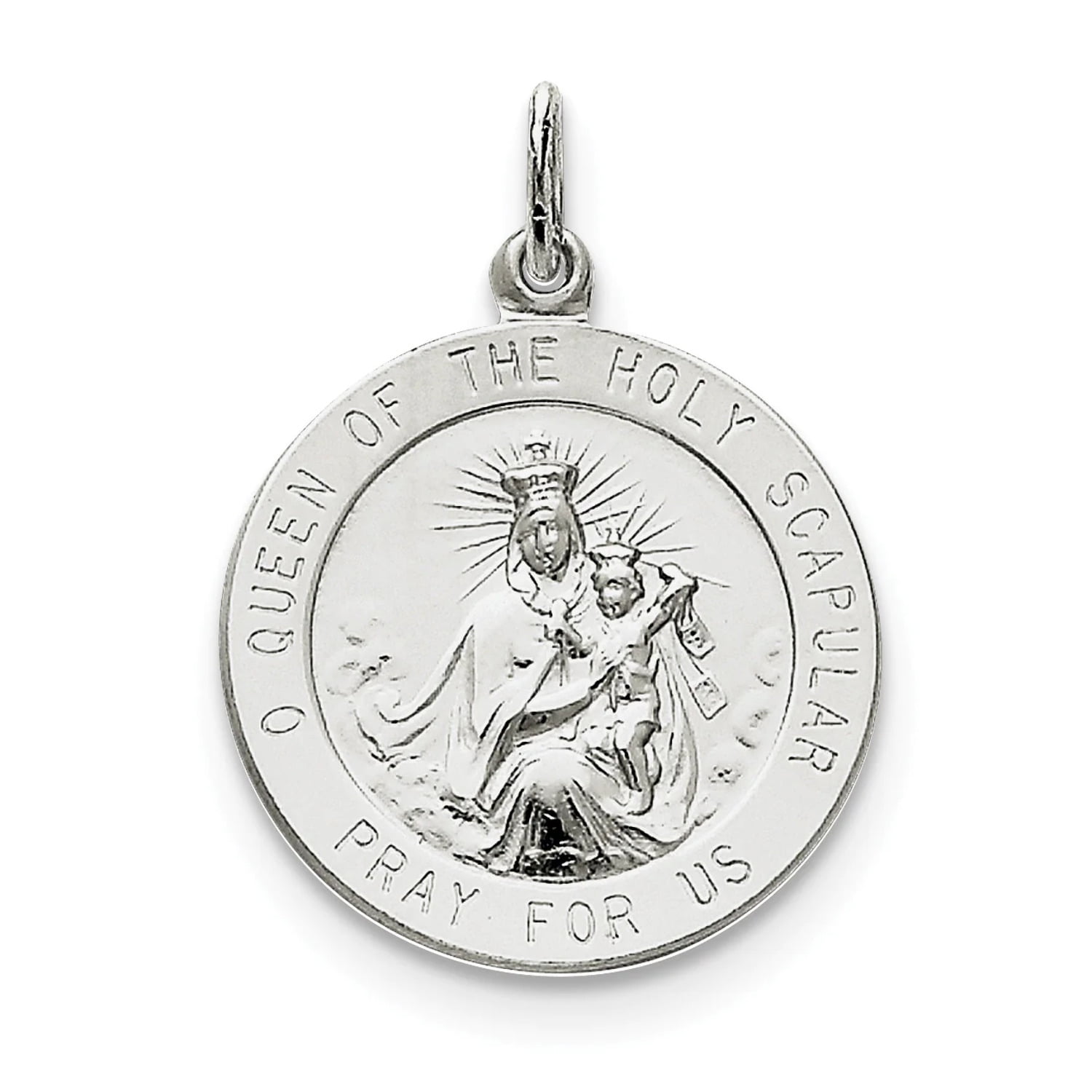 FJC Finejewelers Sterling Silver Queen Of The Holy Scapular Medal ...