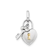 FJC Finejewelers Sterling Silver Rhodium-plated 10mm Heart Lock and Key Hinge Locket Pendant Necklace 18 inch chain incl