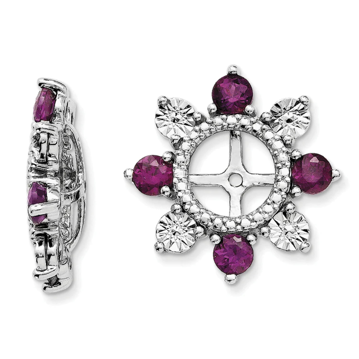 FJC Finejewelers Sterling Silver Rhodolite Garnet Earring Jackets ...