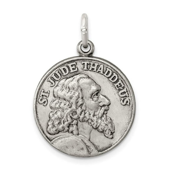FJC Finejewelers Sterling Silver Saint Jude Thaddeus Medal Pendant Necklace - Chain Included