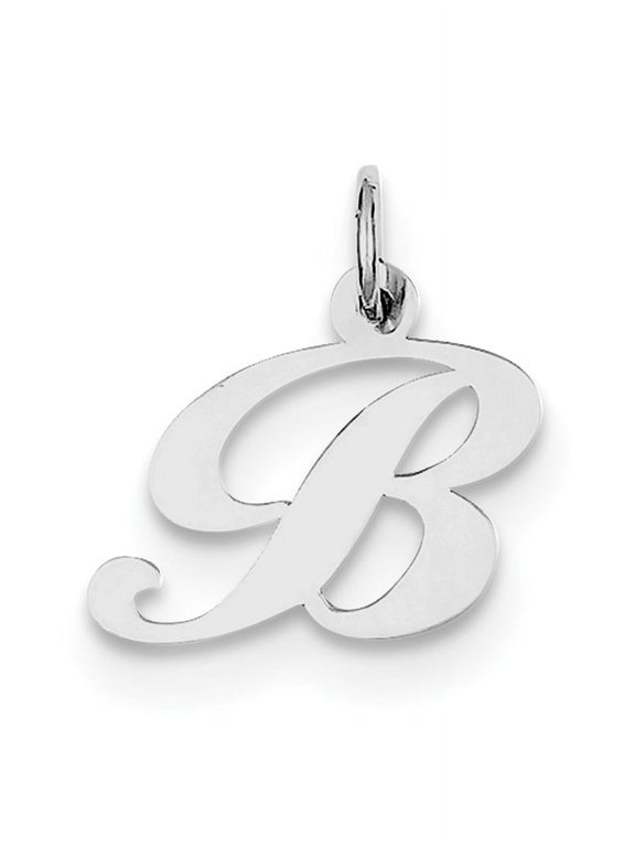 Silver Small Fancy Script Initial B Charm