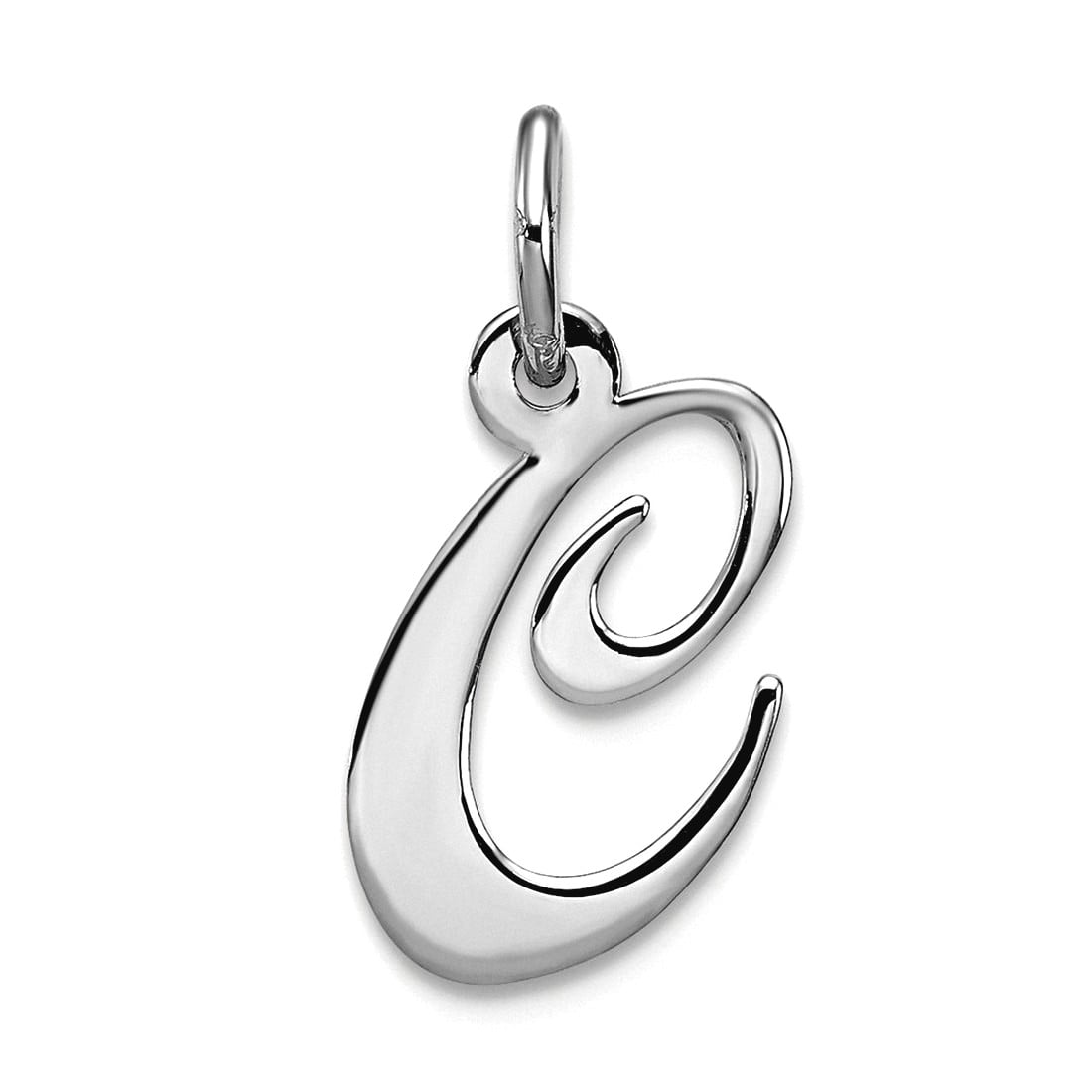 925 Sterling Silver Solid Polished Small Fancy Script Letter Name Personalized Monogram Initial C Charm 16x10mm Wide Pen