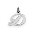 thumbnail image 1 of 925 Sterling Silver Solid Polished Small Fancy Script Letter Name Personalized Monogram Initial D Charm 16x15mm Wide Pen, 1 of 4