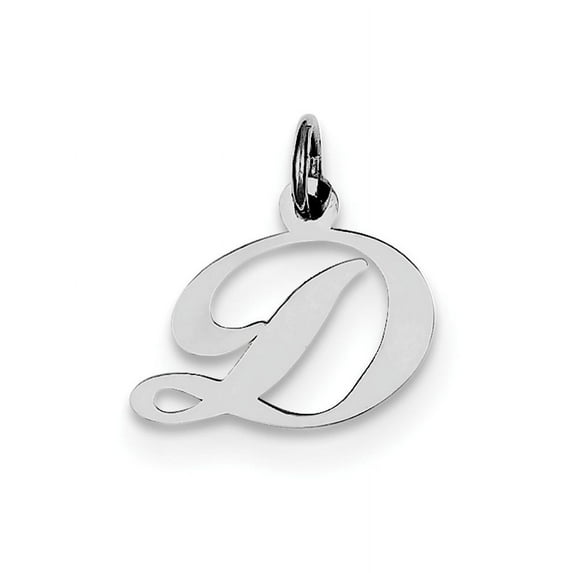 925 Sterling Silver Solid Polished Small Fancy Script Letter Name Personalized Monogram Initial D Charm 16x15mm Wide Pen