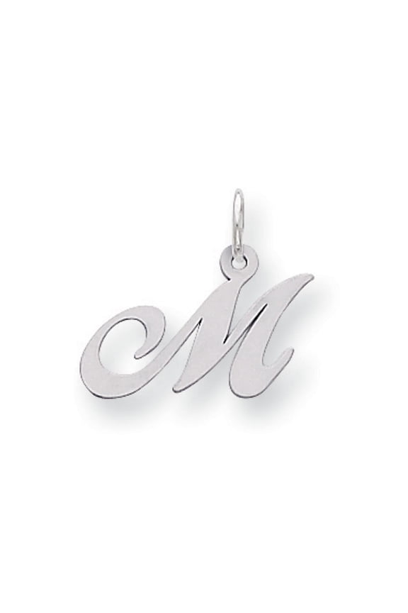 FJC Finejewelers Sterling Silver Small Fancy Script Initial M Charm