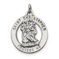 thumbnail image 1 of FJC Finejewelers Sterling Silver St. Christopher Medal Pendant Necklace - Chain Included, 1 of 4