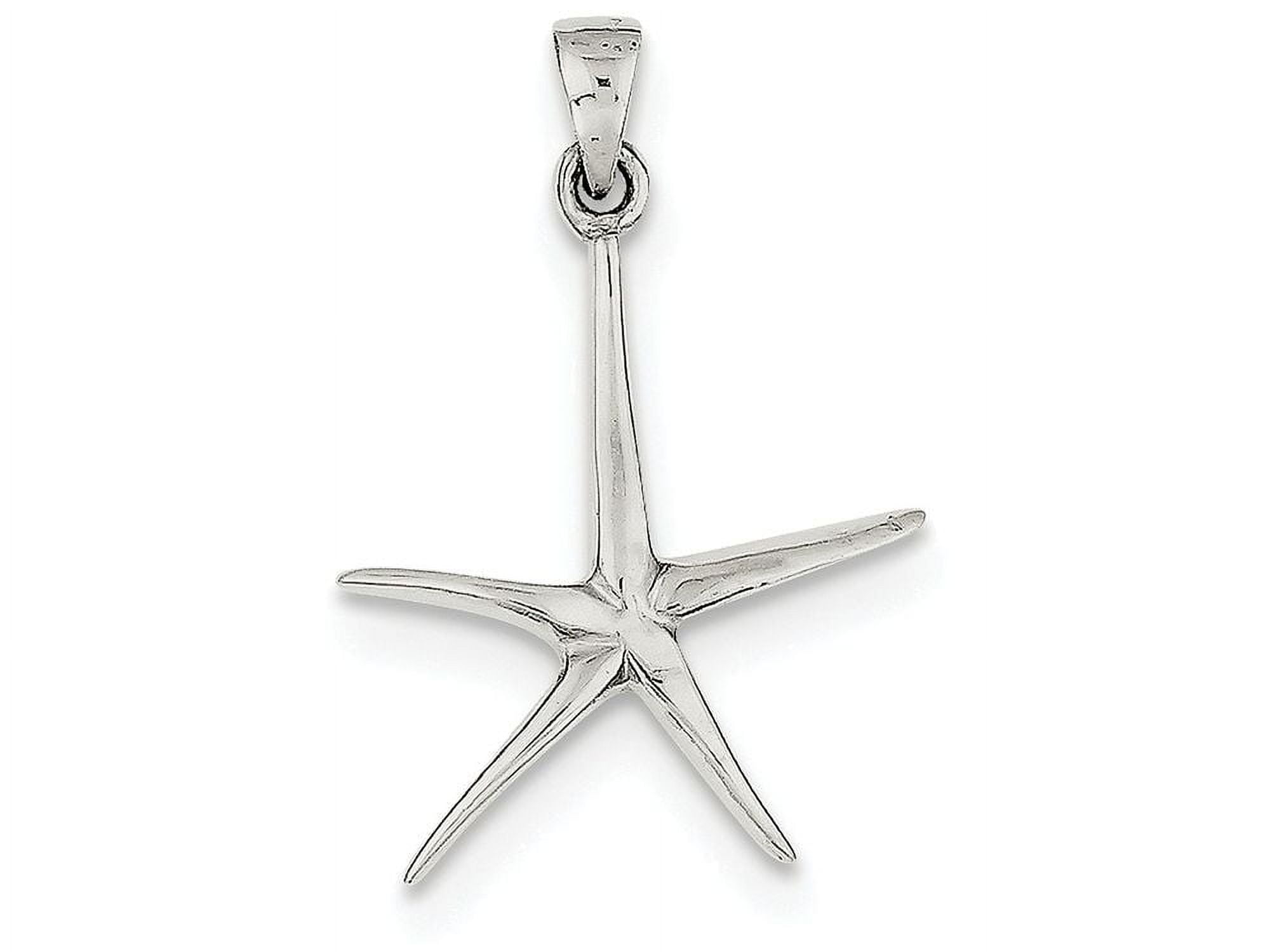 Polished Sterling Silver Starfish Pendant Charm