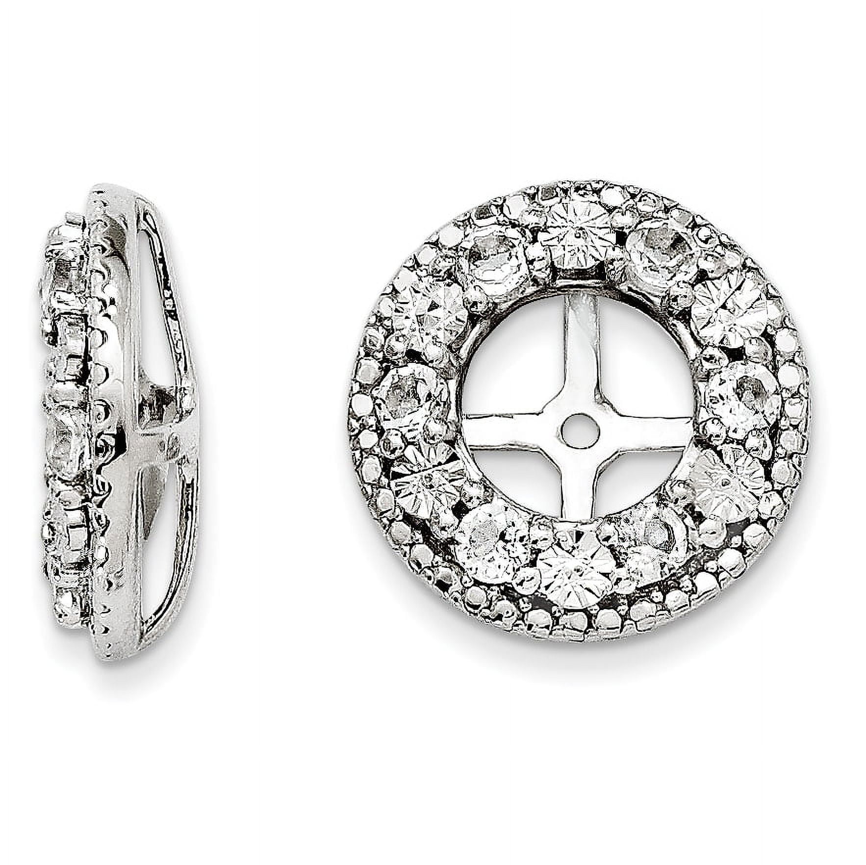 925 Sterling Silver White Topaz Earrings Jacket Measures 13x13mm Wide ...