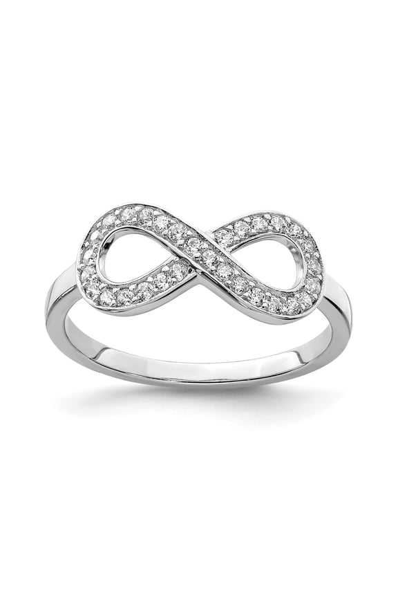 FJC Finejewelers Sterling Silver With CZ Infinity Ring