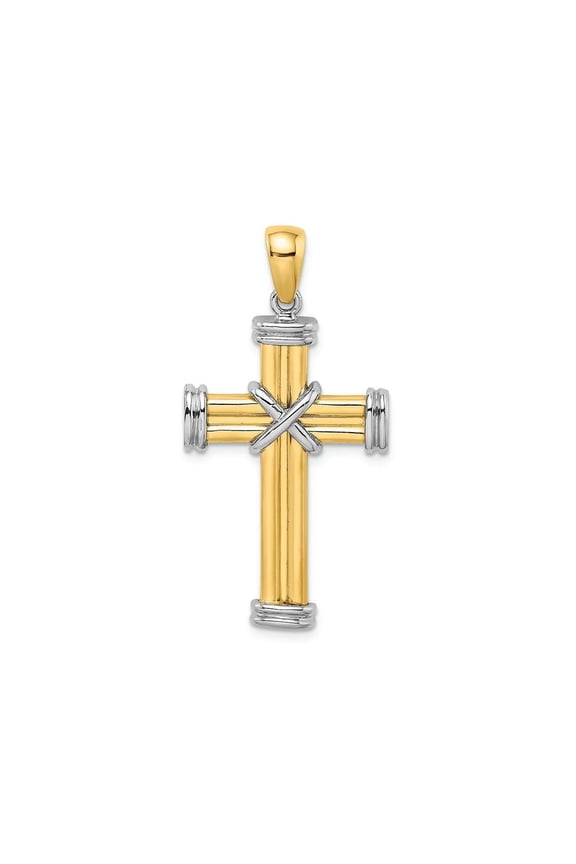 FJC Finejewelers Yellow Cross "x" Center And Double Endcapstwo-co Charm