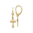 thumbnail image 1 of FJC jewelers 10 kt Two Tone Gold Dangle Two-tone Heart on Cross Leverback Earrings 32 mm x 9 mm, 1 of 6