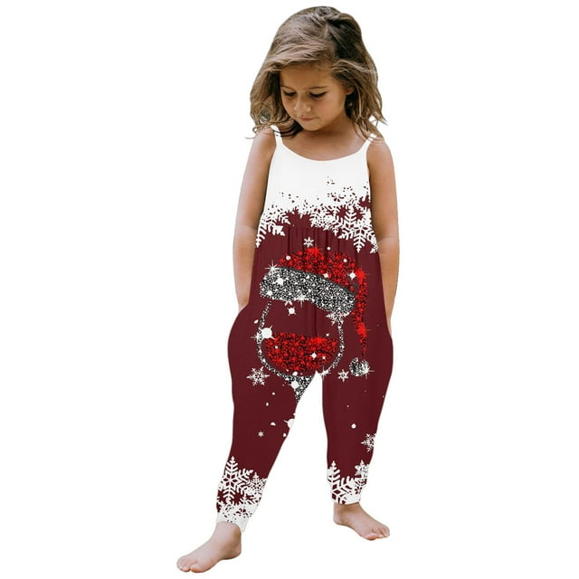 FJHNGBDH Jumpsuits for Toddler Baby Girl Boy Christmas Cartoon Print