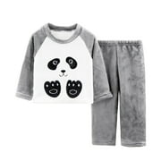 FYDUU FJHNGBDH Kids Toddler Boys Girls Pajama Set Flannel Clothes Long Sleeve And Pants Winter Warm Soft Fuzzy Loungewear With Sweatpants 3-4 Years