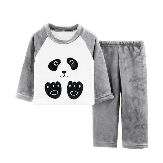 FJHNGBDH Kids Toddler Boys Girls Pajama Set Children's Fuzzy PjsSet Spring And Autumn Long Sleeve Thickened Home Wear Warm Sleepwear 12-18 Months