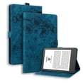 thumbnail image 1 of FJLBDE Case for 7 inch Kindle Paperwhite 12th Generation 2024 with Stand, Card Slot, Auto Wake/Sleep, Embossed Flower PU Leather Folio Magnetic Cover with Pen Holder, Blue, 1 of 7