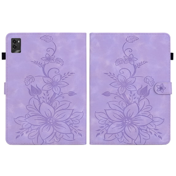 FJLBDE Case for Lenovo Legion Y700 (2025) 3rd Gen TB-321FC 8.8 inch, Embossed Flower PU Leather Flip Wallet Folio Stand Cover, Purple