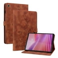 thumbnail image 1 of FJLBDE Case for Lenovo Tab One/Tab K9 2025 (TB-305FU) 8.7 inch, Embossed Flower PU Leather Flip Wallet Folio Stand Cases Cover, Brown, 1 of 7