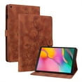 thumbnail image 1 of FJLBDE Case for Samsung Galaxy Tab A 10.1 2019 SM-T510 T515 T517, Embossed Flower PU Leather Flip Wallet Folio Stand Cases Cover with Pencil Holder, Brown, 1 of 7