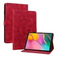 thumbnail image 1 of FJLBDE Case for Samsung Galaxy Tab A 10.1 2019 SM-T510 T515 T517, Embossed Flower PU Leather Flip Wallet Folio Stand Cases Cover with Pencil Holder, Red, 1 of 7