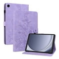 thumbnail image 1 of FJLBDE Case for Samsung Galaxy Tab A11 / Tab A9 8.7 Inch 2025/2023, Embossed Flower PU Leather Flip Wallet Folio Stand Cover, Purple, 1 of 7