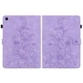 thumbnail image 1 of FJLBDE Case for Samsung Galaxy Tab A7 10.4 inch 2020 SM-T500, Embossed Flower PU Leather Flip Wallet Folio Stand Cover, Purple, 1 of 7