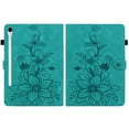 thumbnail image 1 of Case for Samsung Galaxy Tab S10 FE Plus/S10 FE+ 13.1 inch 2025, Embossed Flower PU Leather Flip Wallet Folio Stand Cover, Green, 1 of 7