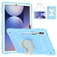 thumbnail image 1 of Case for Samsung Galaxy Tab S10 Plus/ S9 FE Plus/ S9 Plus 12.4 inch with Butterfly Stand, Shockproof Protective Tablet Cover with Pencil Holder Shoulder Strap for Kids Girls, Beige Blue, 1 of 7
