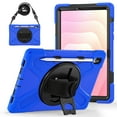 thumbnail image 1 of For Samsung Galaxy Tab S11 11 inch Case SM-X730 SM-X736, 360 Hand Strap, Shoulder Strap, Kickstand, Rugged Drop Protection, Blue, 1 of 7