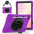 thumbnail image 1 of For Samsung Galaxy Tab S11 11 inch Case SM-X730 SM-X736, 360 Hand Strap, Shoulder Strap, Kickstand, Rugged Drop Protection, Purple, 1 of 7