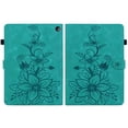 thumbnail image 1 of FJLBDE Case for Amazon Kindle Fire 7 (12th Gen, 2022 Release), Embossed Flower PU Leather Flip Wallet Folio Stand Cover, Green, 1 of 7
