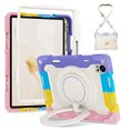 thumbnail image 1 of FJLBDE Case for Honor Pad GT Pro/MagicPad 2 12.3 inch 2024 with 360 Kickstand, Shoulder Strap Carrying Protective Cover, Multicolor Pink, 1 of 6