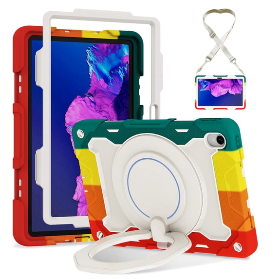 FJLBDE Case for Lenovo Idea Tab 11 2025 / M11 2024 / K11 11 inch with 360 Kickstand, Shoulder Strap Carrying Protective Cover, Multicolor Red