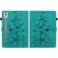 thumbnail image 1 of FJLBDE Case for Lenovo Idea Tab Pro 12.7 inch 2025, Embossed Flower PU Leather Flip Wallet Folio Stand Cover, Green, 1 of 7