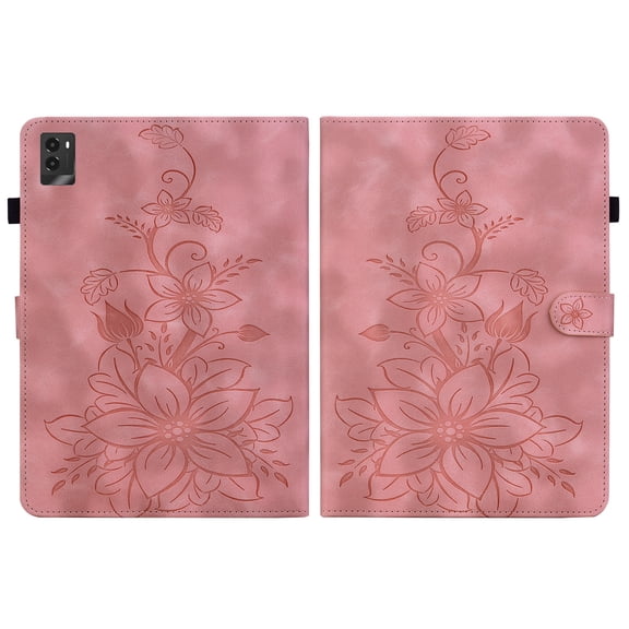 FJLBDE Case for Lenovo Legion Y700 2022 8.8 inch TB-9707F, Embossed Flower PU Leather Flip Wallet Folio Stand Cover, Pink