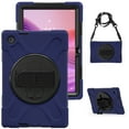 thumbnail image 1 of For Lenovo Tab 10.1 inch 2025 TB311FU/TB311XU Case, 360 Hand Strap, Shoulder Strap, Kickstand, Rugged Drop Protection, Navy Blue, 1 of 6