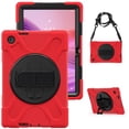 thumbnail image 1 of For Lenovo Tab 10.1 inch 2025 TB311FU/TB311XU Case, 360 Hand Strap, Shoulder Strap, Kickstand, Rugged Drop Protection, Red, 1 of 6