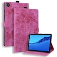 thumbnail image 1 of Case for Lenovo Tab M10 Plus 3rd Gen 10.6 inch TB-125FU/128FU/128XU with Stand, Card Slot, Embossed Cat PU Leather Cover, Rose, 1 of 7