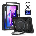 thumbnail image 1 of FJLBDE Case for Lenovo Tab M10 Plus 3rd Gen 2022 10.6 Inch with 360 Kickstand, Shoulder Strap Carrying Protective Cover, Black, 1 of 6