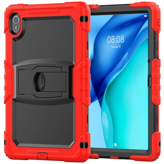FJLBDE Case for Matepad SE 11 Inch 2024, Rugged Shockproof Tablet Cases Cover with Kickstand Shoulder Strap, Red