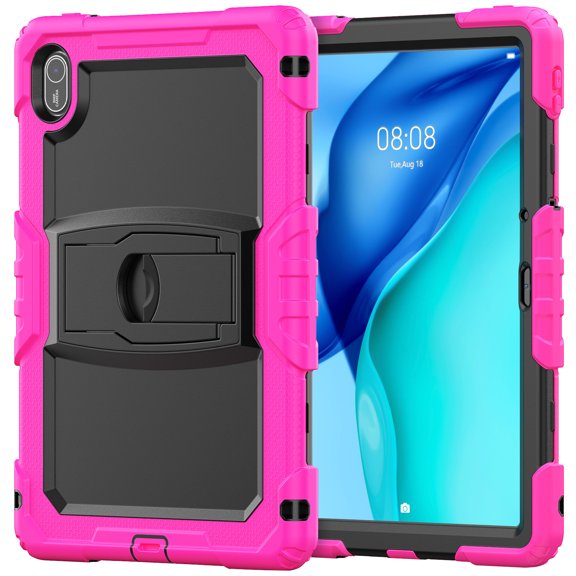 FJLBDE Case for Matepad SE 11 Inch 2024, Rugged Shockproof Tablet Cases Cover with Kickstand Shoulder Strap, Rose