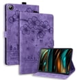 thumbnail image 1 of FJLBDE Case for Samsung Galaxy Tab A11+ Plus 11 Inch 2025/A9+ Plus 2023 with Stand, Card Slot, Embossed Cat PU Leather Cover, Purple, 1 of 7