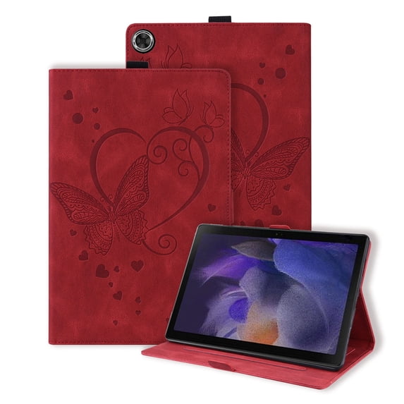 FJLBDE Case for Samsung Galaxy Tab A11 Plus/A9 Plus 11 Inch, PU Leather Folio Stand Magnetic Cases, Card Slot, Pen Holder, Filp Cover, Red