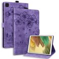 thumbnail image 1 of Case for Samsung Galaxy Tab A7 Lite 8.7 inch 2021 (SM-T220/T225) with Stand, Card Slot, Embossed Cat PU Leather Cover, Purple, 1 of 7