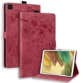 thumbnail image 1 of Case for Samsung Galaxy Tab A7 Lite 8.7 inch 2021 (SM-T220/T225) with Stand, Card Slot, Embossed Cat PU Leather Cover, Red, 1 of 7