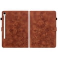 thumbnail image 1 of FJLBDE Case for Samsung Galaxy Tab S10 FE Plus/S10 FE+ 13.1 Inch 2025, Embossed Flower PU Leather Flip Wallet Folio Stand Cover, Brown, 1 of 7