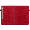 thumbnail image 1 of FJLBDE Case for Samsung Galaxy Tab S10 Plus/ S9 FE+ 12.4 Inch, Embossed Flower PU Leather Flip Wallet Folio Stand Cover, Red, 1 of 7