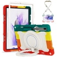 thumbnail image 1 of FJLBDE Case for Samsung Galaxy Tab S8 Plus 2022/S7 FE 2021/S7 Plus 2020 12.4-Inch with 360 Kickstand, Shoulder Strap Carrying Cover, Multicolor Red, 1 of 6