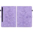 thumbnail image 1 of FJLBDE Case for Samsung Galaxy Tab S8 Plus/S7 FE/S7 Plus, Embossed Flower PU Leather Flip Wallet Folio Stand Cover, Purple, 1 of 7